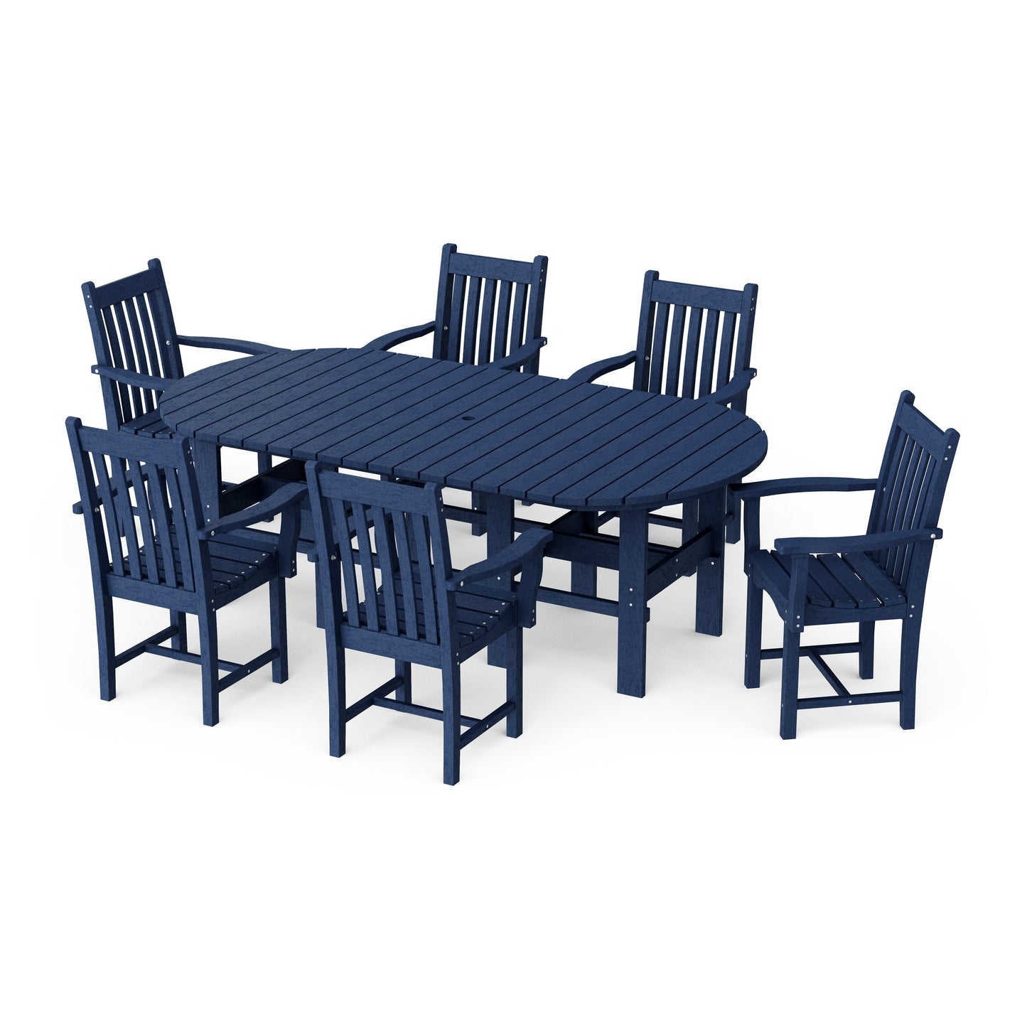 Classic 7-Piece Arm Chair Oval Dining Set