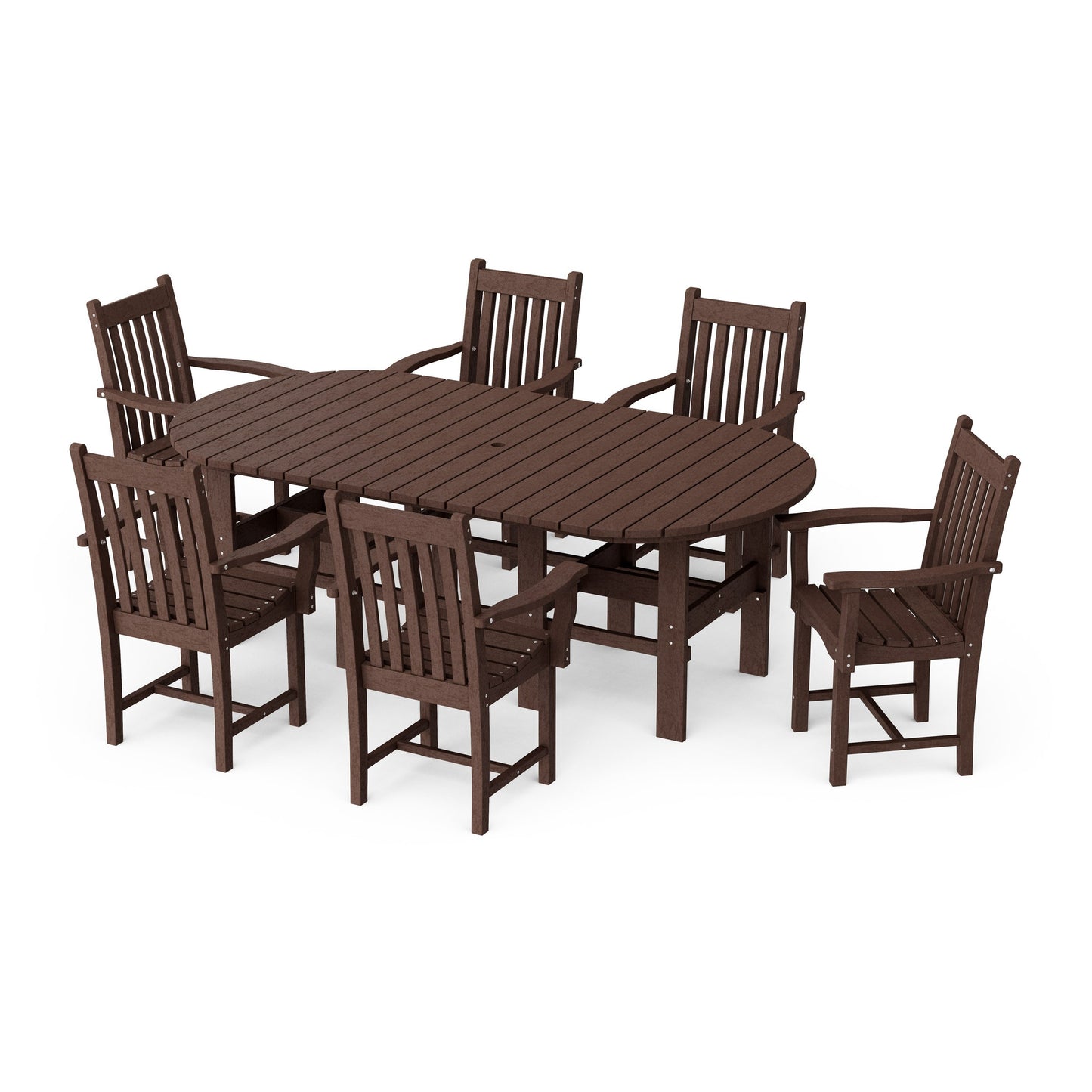 Classic 7-Piece Arm Chair Oval Dining Set