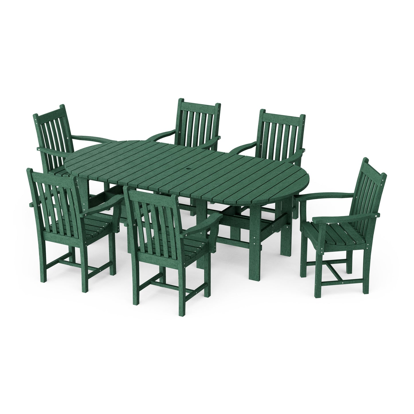 Classic 7-Piece Arm Chair Oval Dining Set
