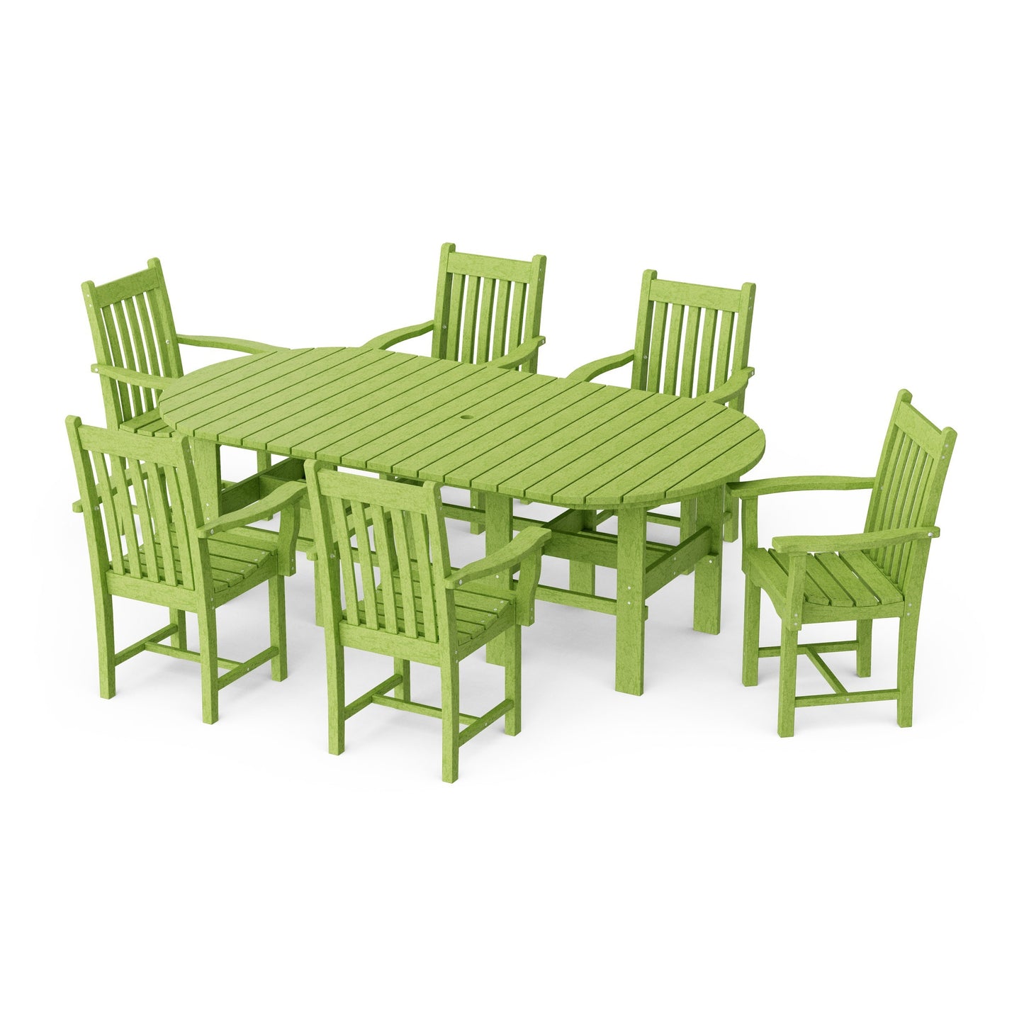 Classic 7-Piece Arm Chair Oval Dining Set