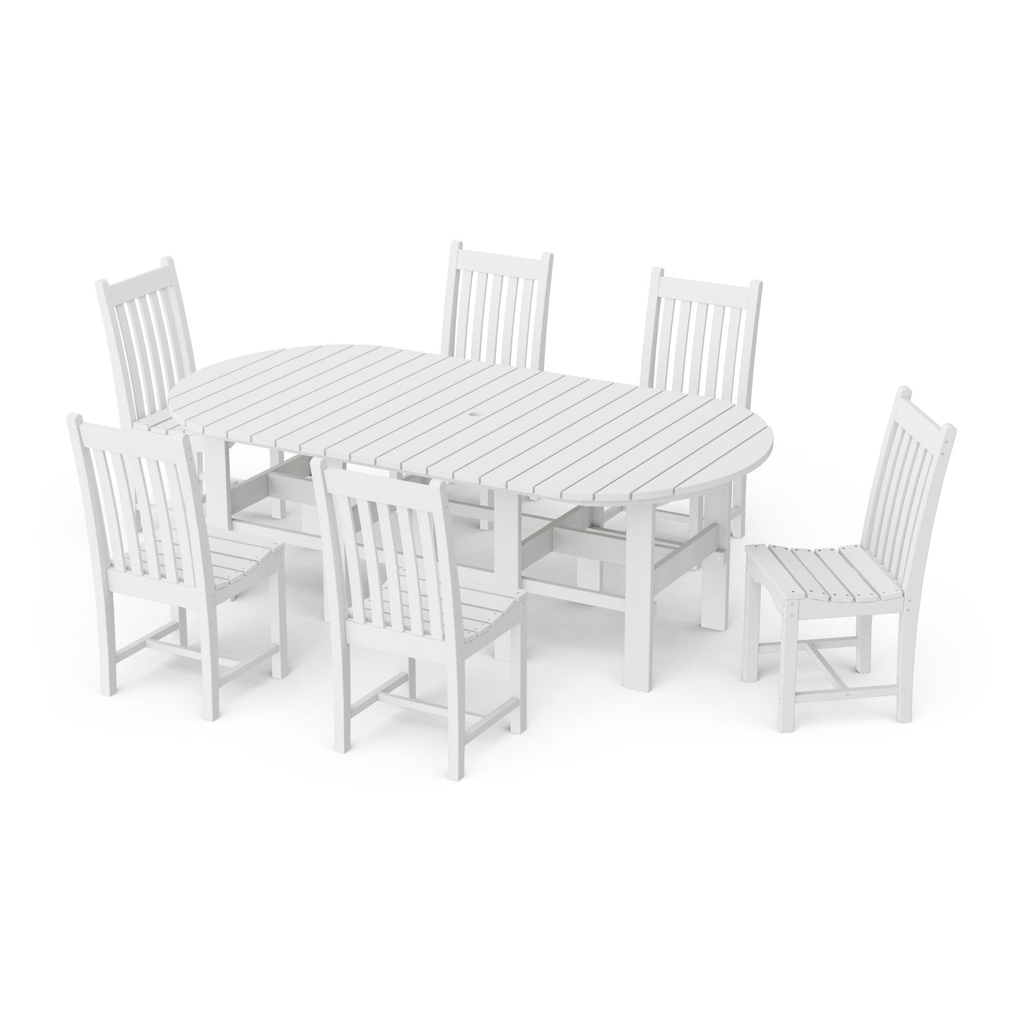 Classic 7-Piece Side Chair Oval Dining Set