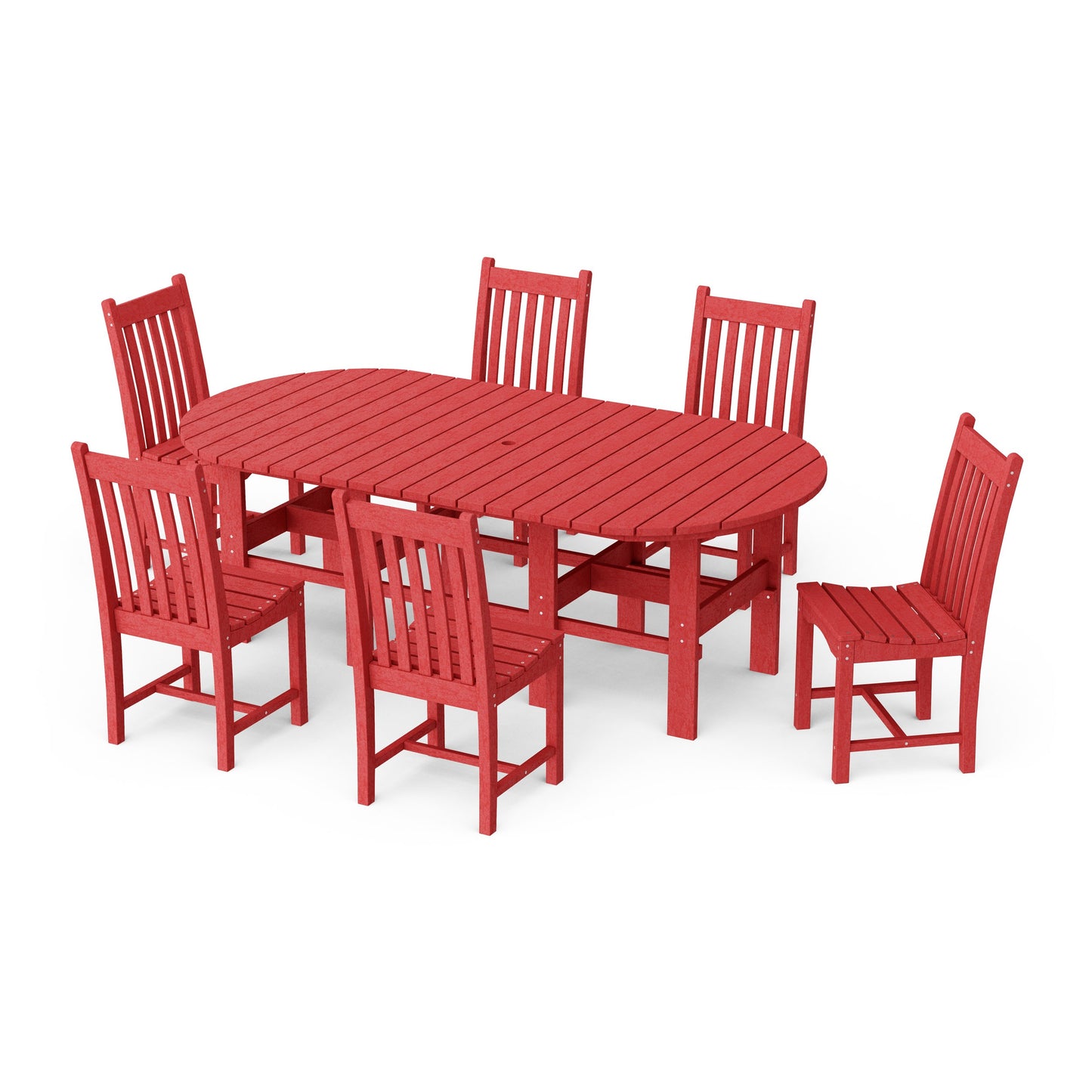 Classic 7-Piece Side Chair Oval Dining Set