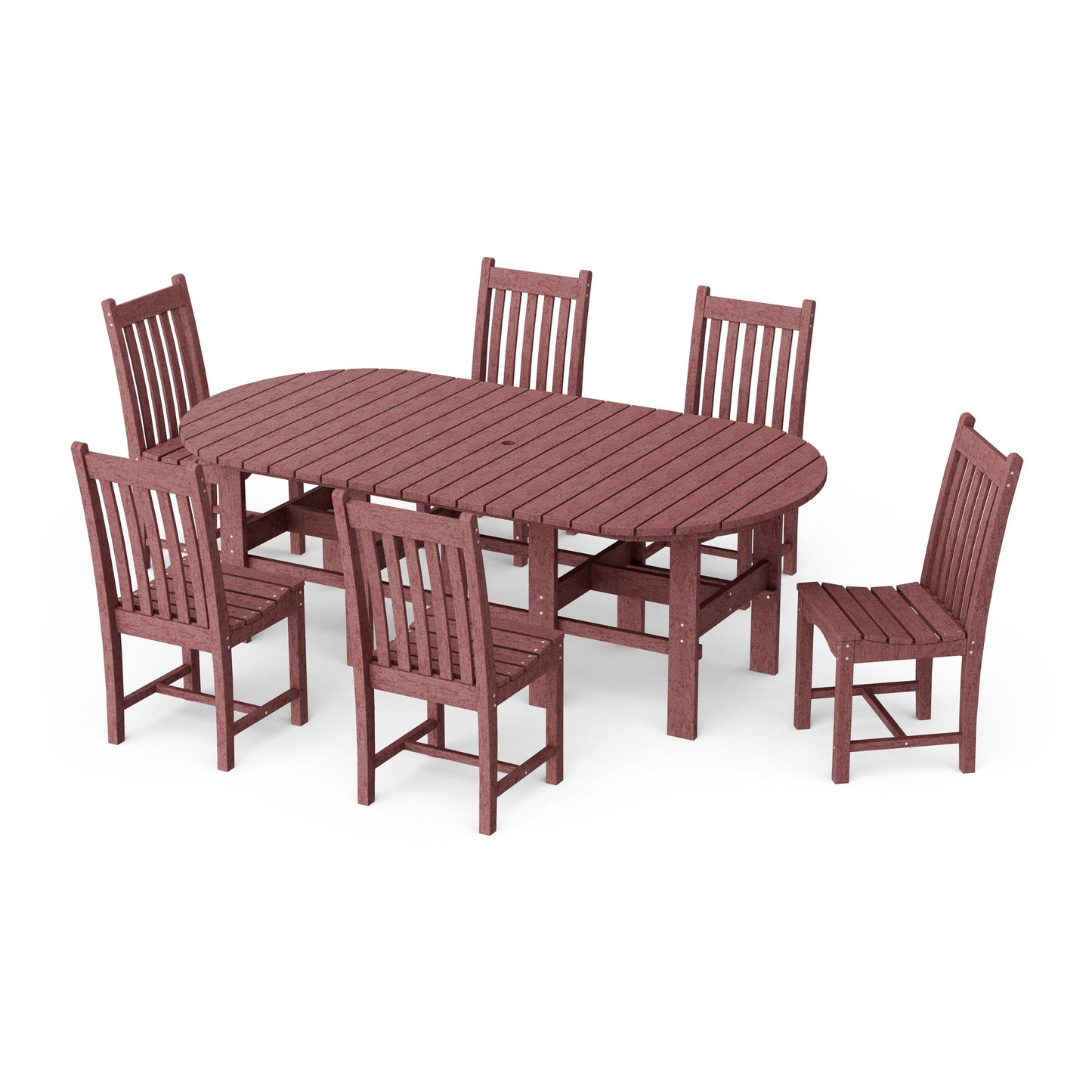Classic 7-Piece Side Chair Oval Dining Set