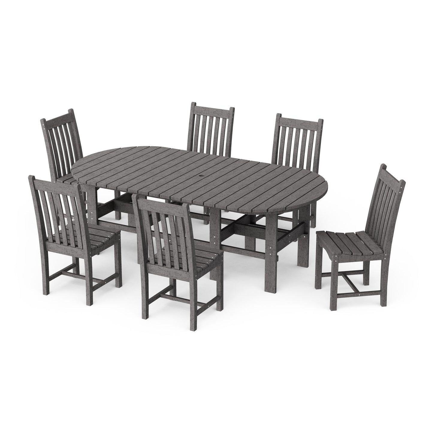 Classic 7-Piece Side Chair Oval Dining Set
