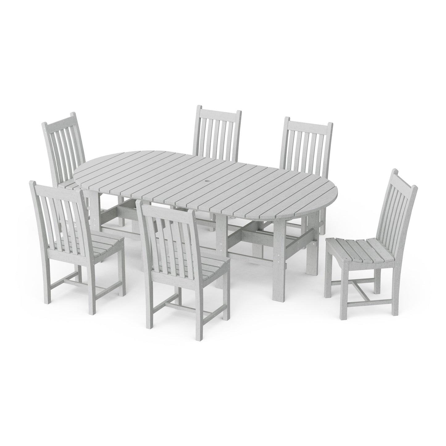 Classic 7-Piece Side Chair Oval Dining Set