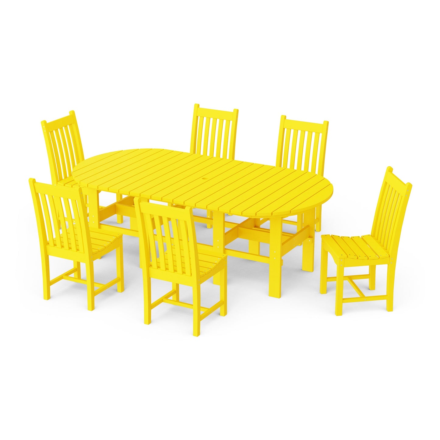 Classic 7-Piece Side Chair Oval Dining Set