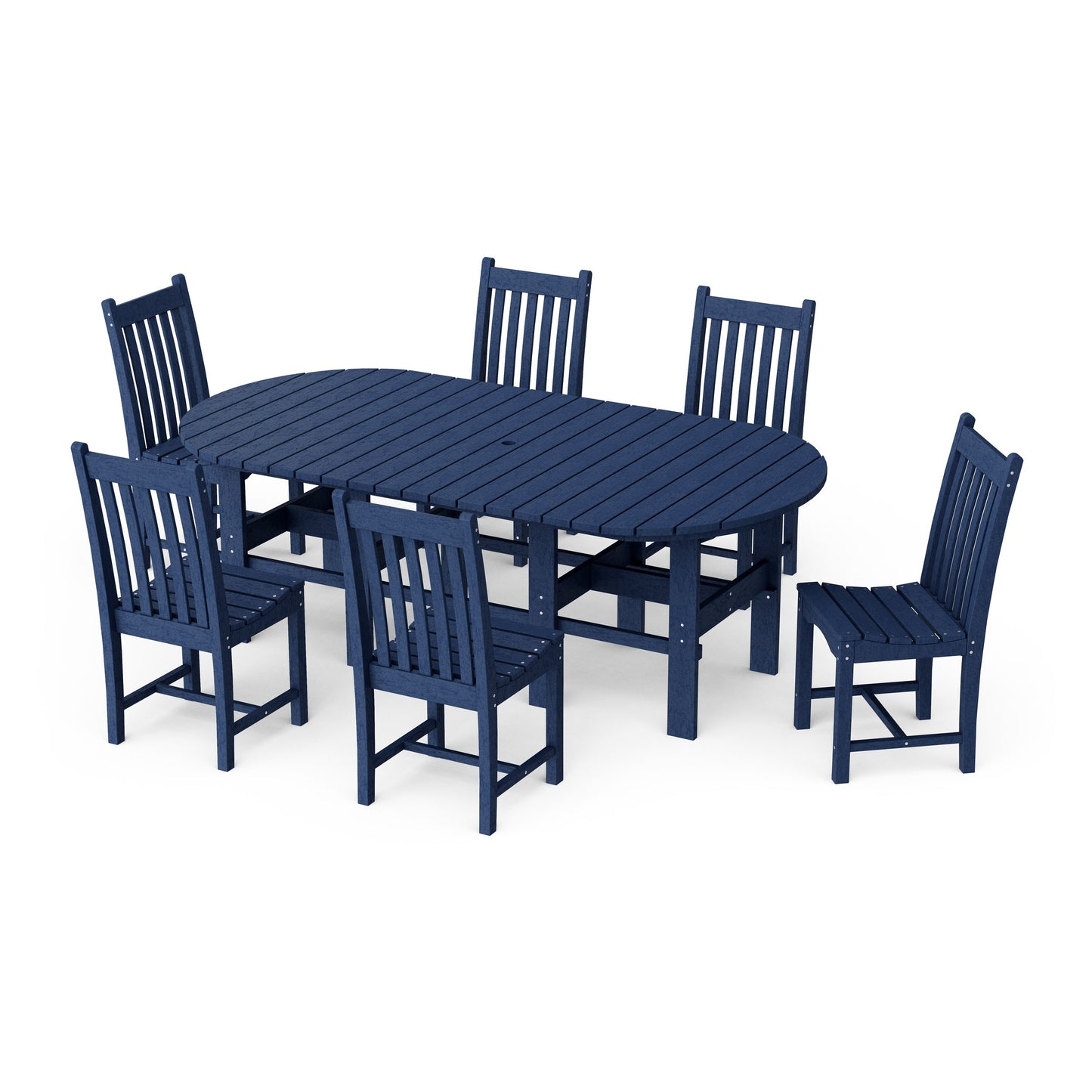 Classic 7-Piece Side Chair Oval Dining Set