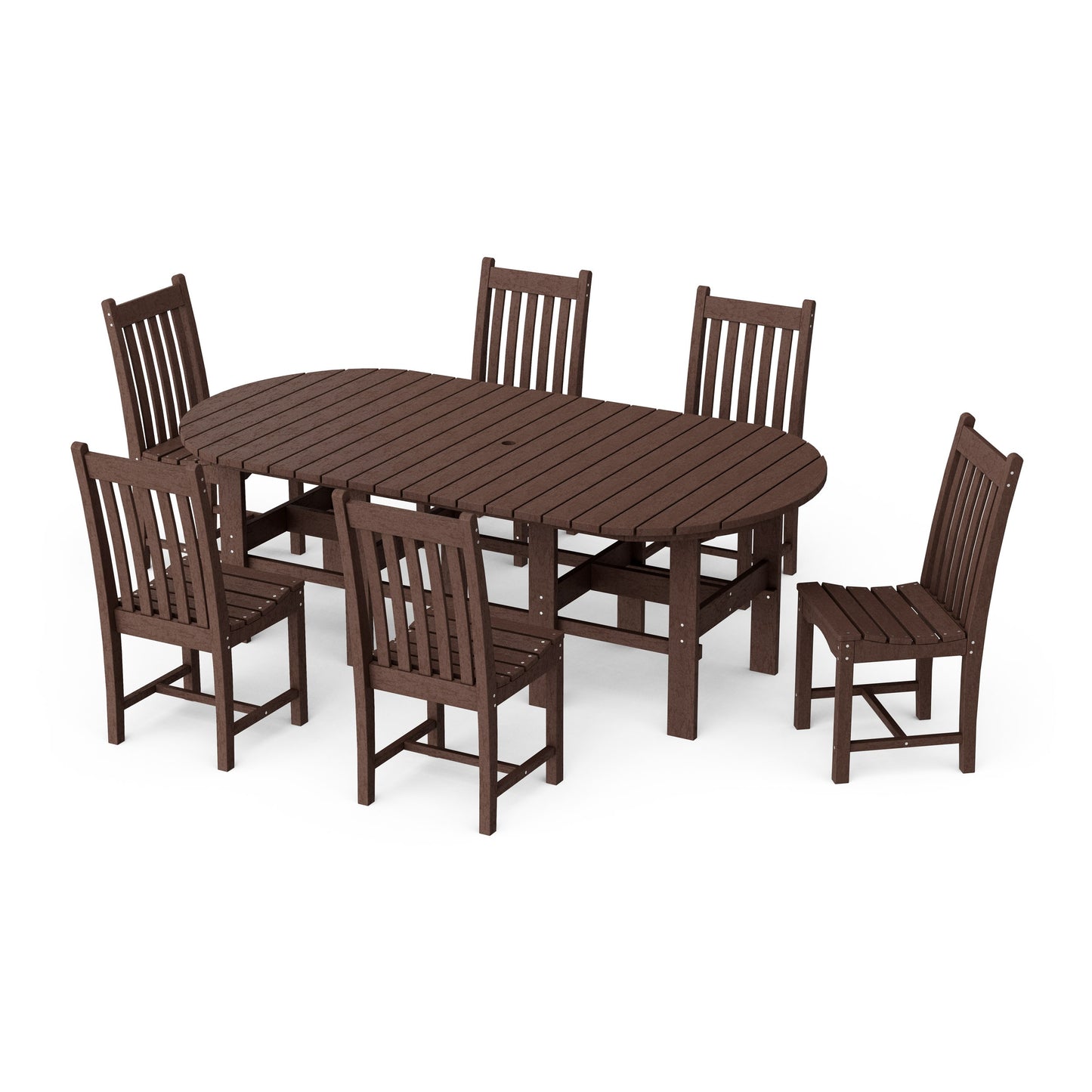 Classic 7-Piece Side Chair Oval Dining Set