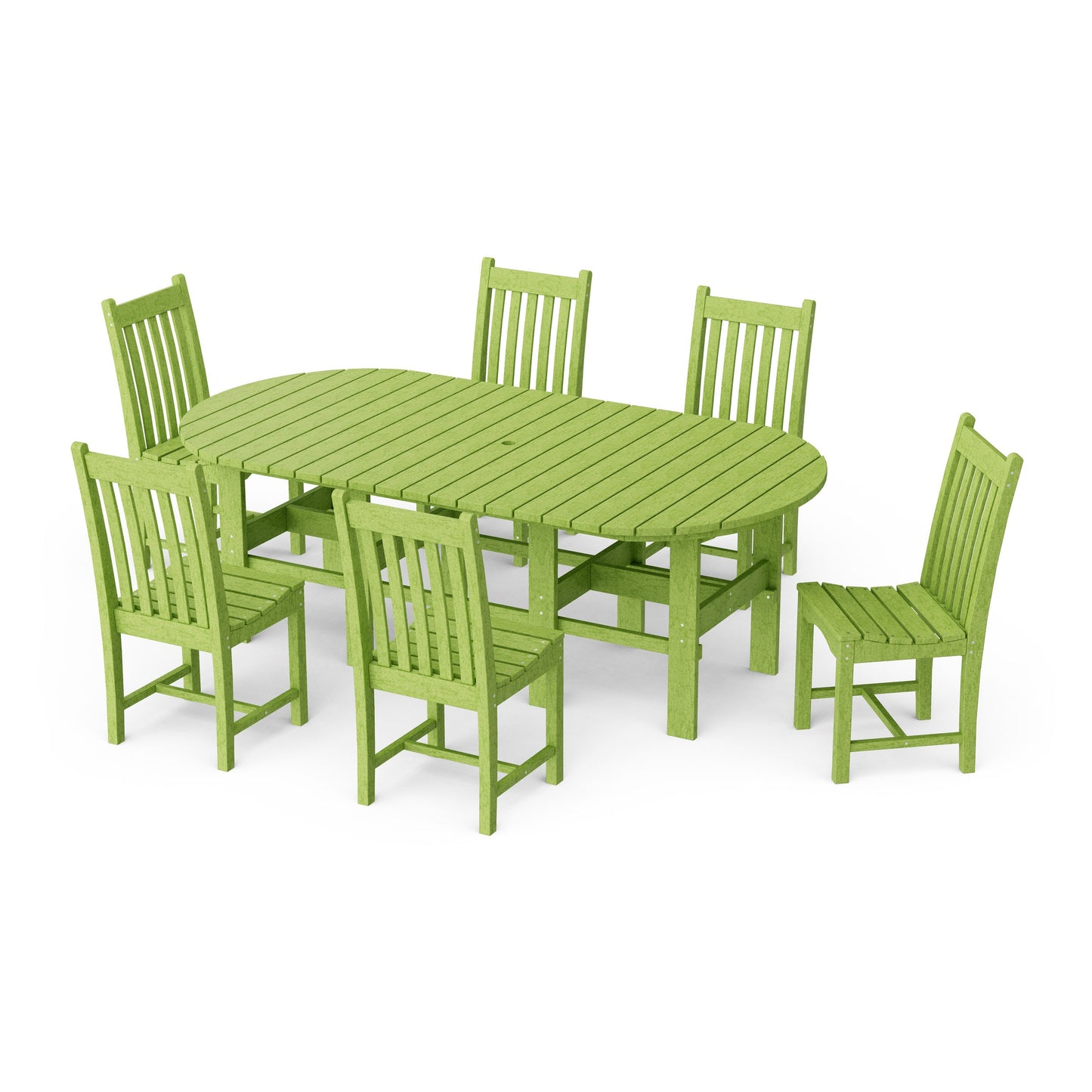 Classic 7-Piece Side Chair Oval Dining Set