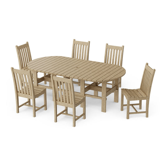 Classic 7-Piece Side Chair Oval Dining Set