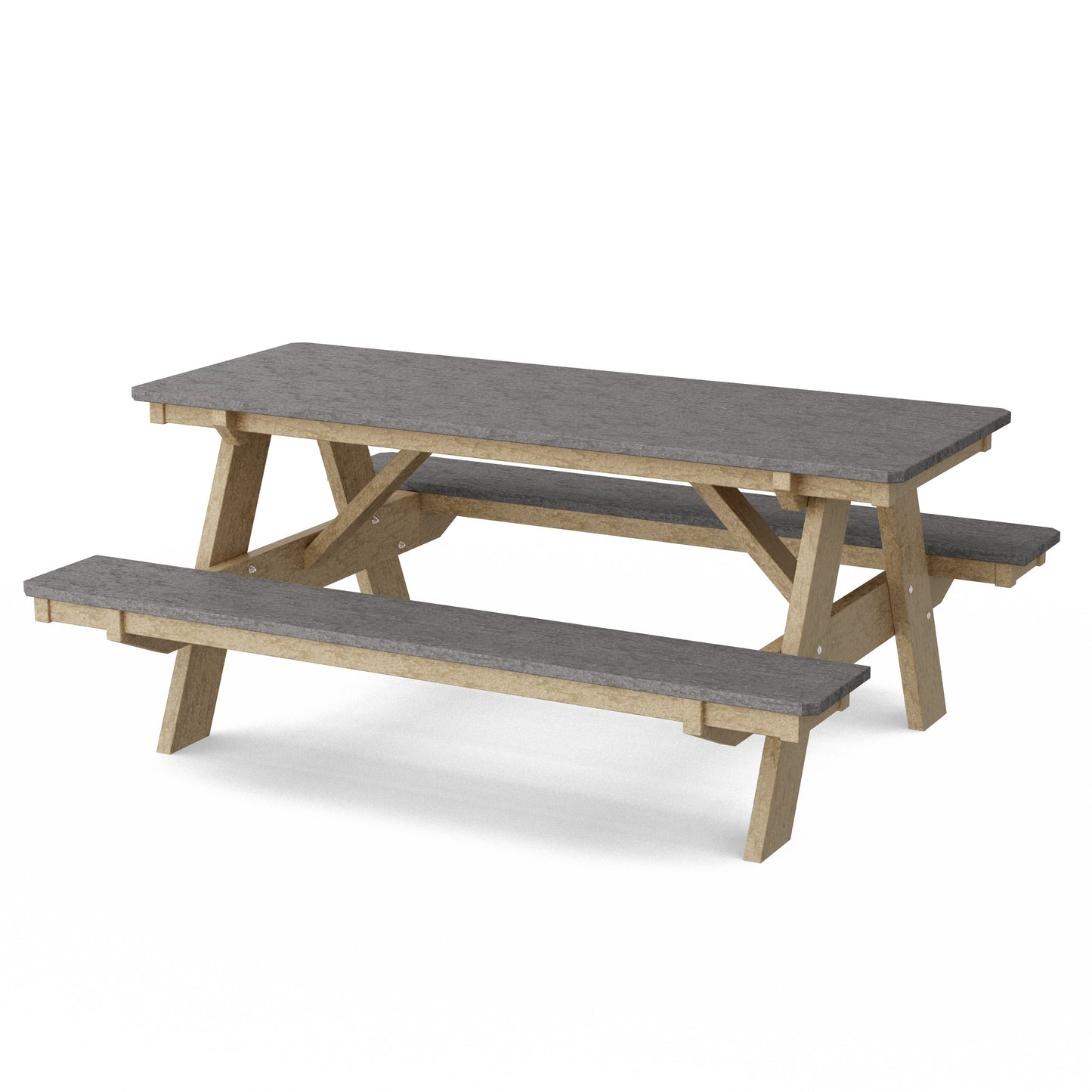 Heritage 72" Picnic Table with Attached Benches