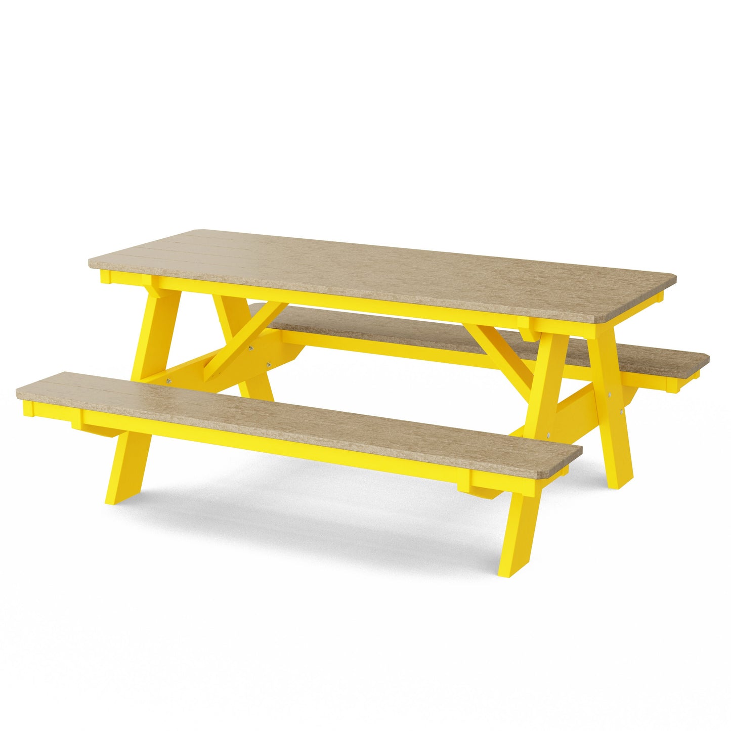 Heritage 72" Picnic Table with Attached Benches