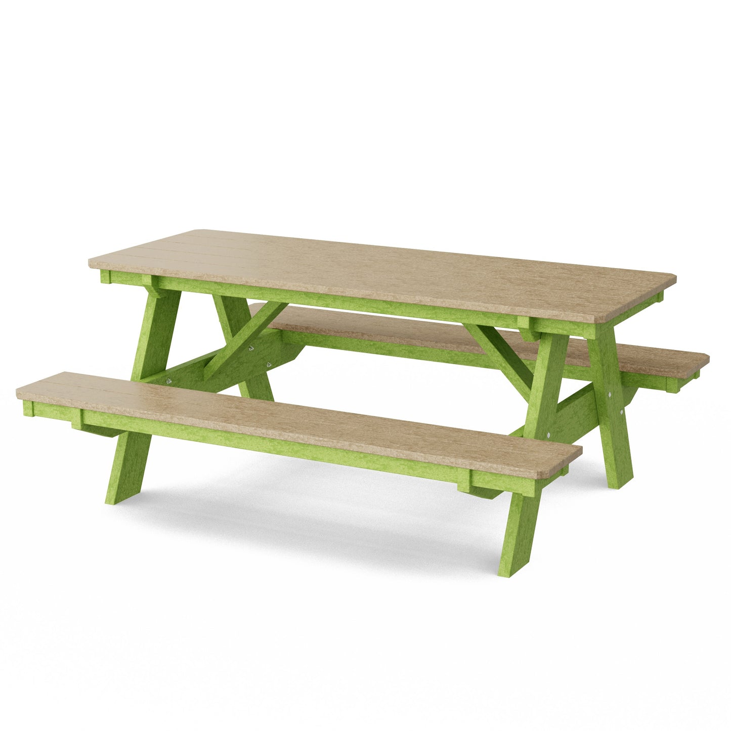 Heritage 72" Picnic Table with Attached Benches