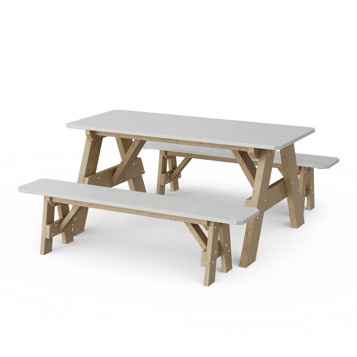 Heritage 72" Picnic Table with Detached Benches