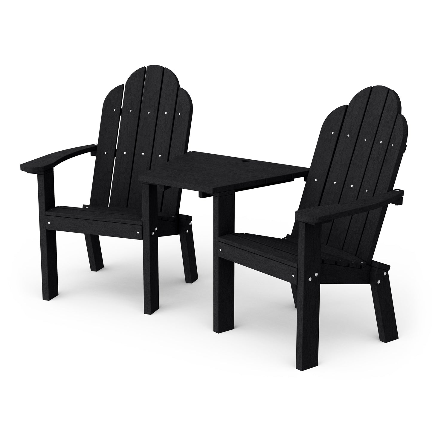 Classic 3-Piece Adirondack Set with Angled Connecting Table