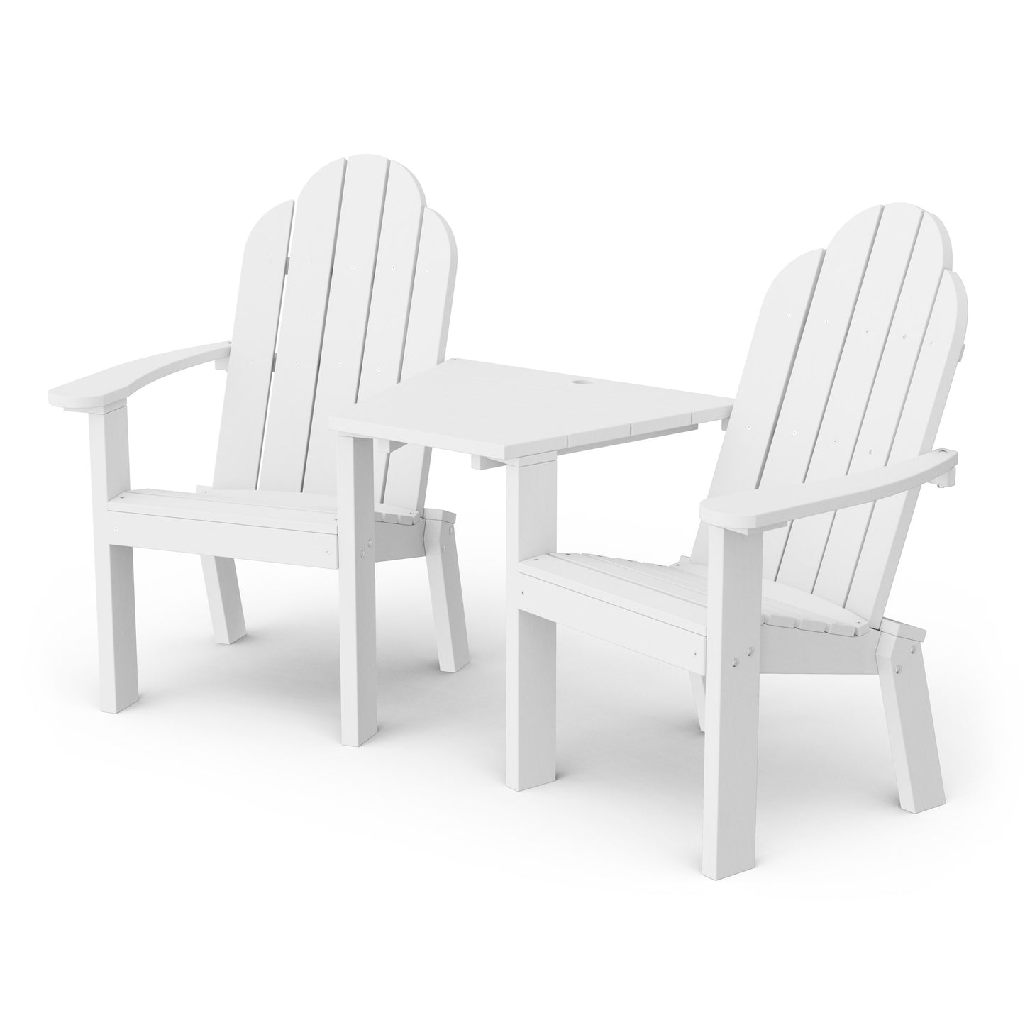 Classic 3-Piece Adirondack Set with Angled Connecting Table
