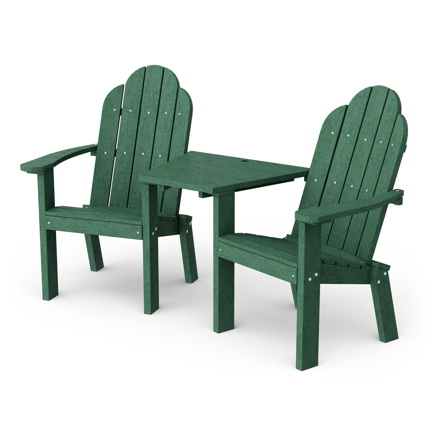 Classic 3-Piece Adirondack Set with Angled Connecting Table