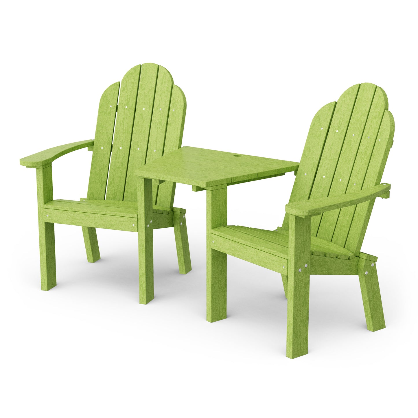 Classic 3-Piece Adirondack Set with Angled Connecting Table
