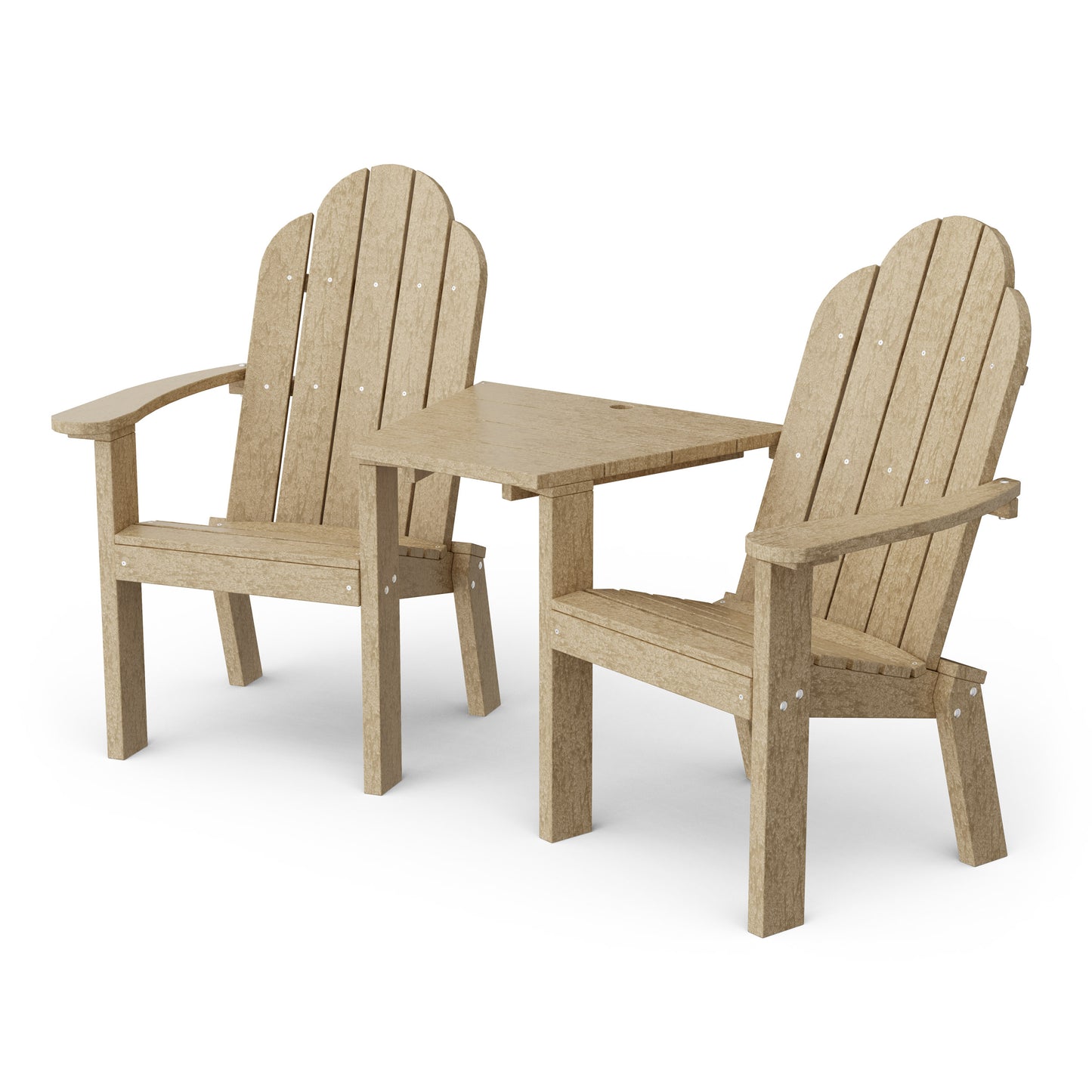 Classic 3-Piece Adirondack Set with Angled Connecting Table