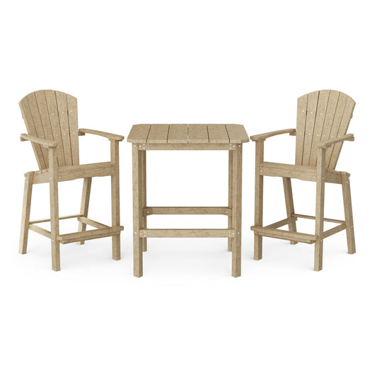 Classic Adirondack 3-Piece Bar Height Bistro Set
