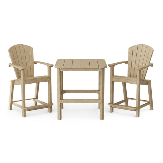 Classic Adirondack 3-Piece Counter Height Bistro Set