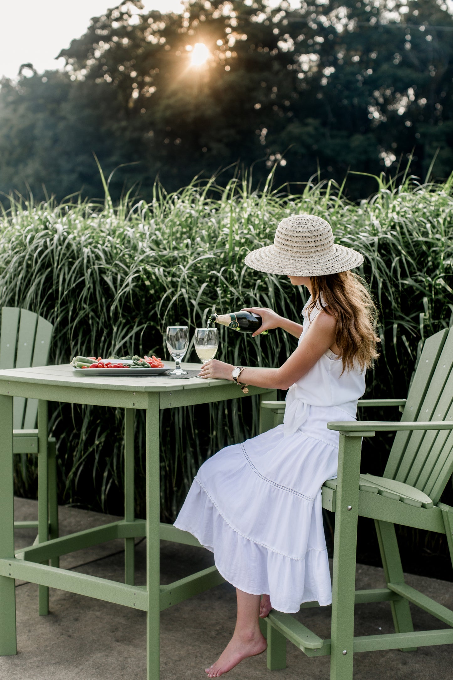 Classic Adirondack 3-Piece Bar Height Bistro Set