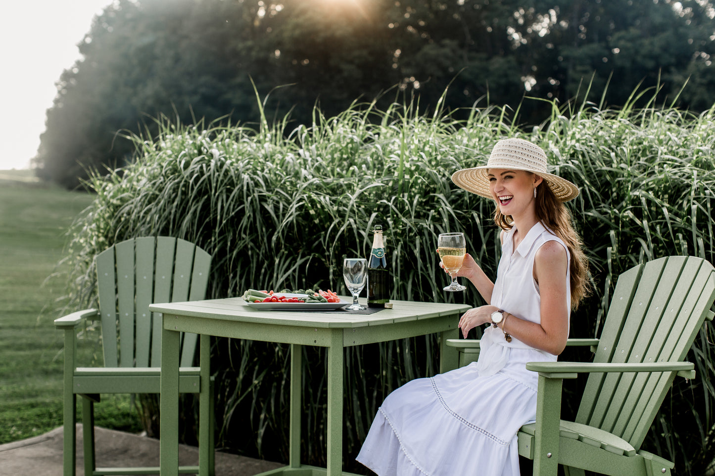 Classic Adirondack 3-Piece Bar Height Bistro Set