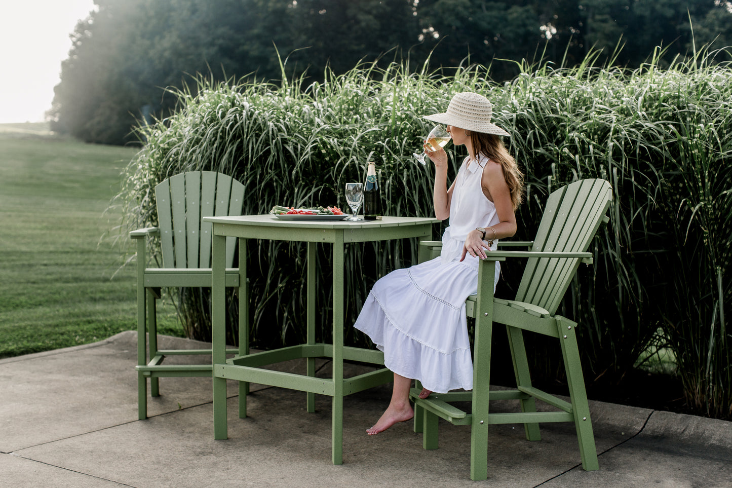 Classic Adirondack 3-Piece Bar Height Bistro Set