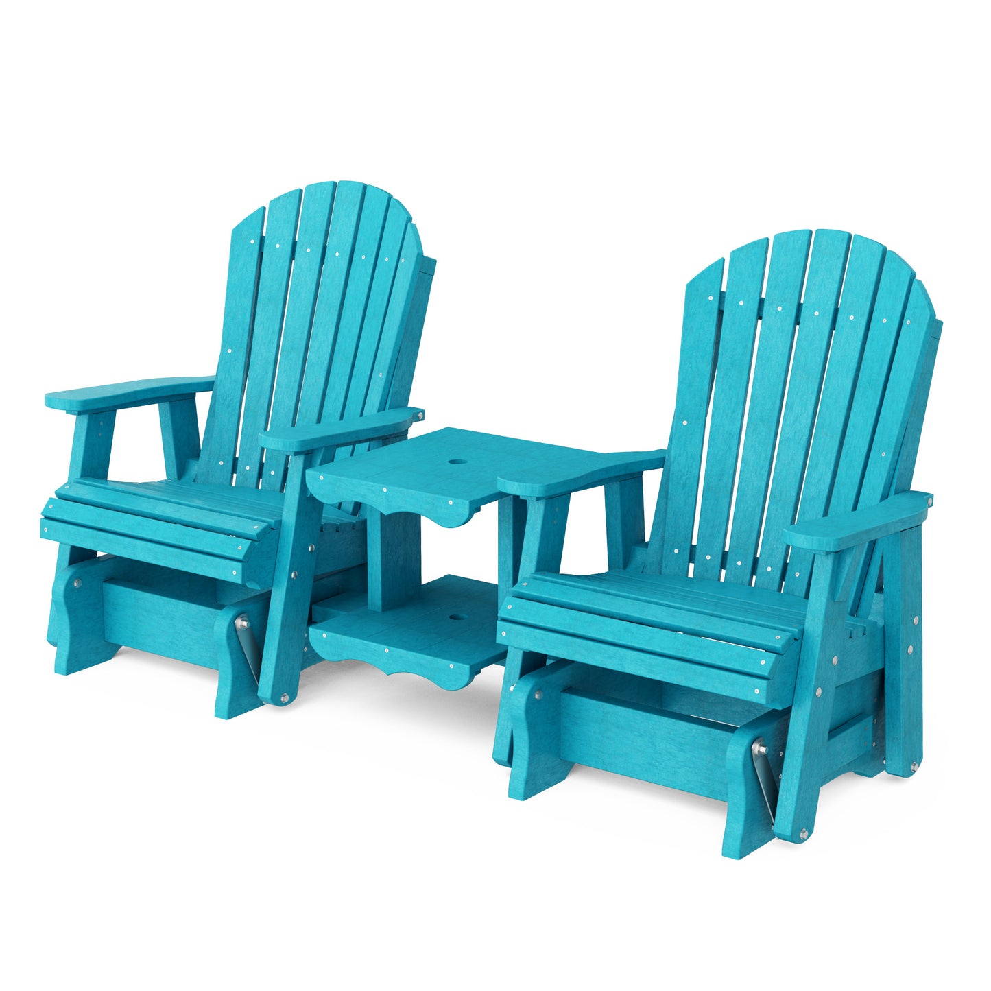 Heritage Adirondack Glider Chair Set with Center Table