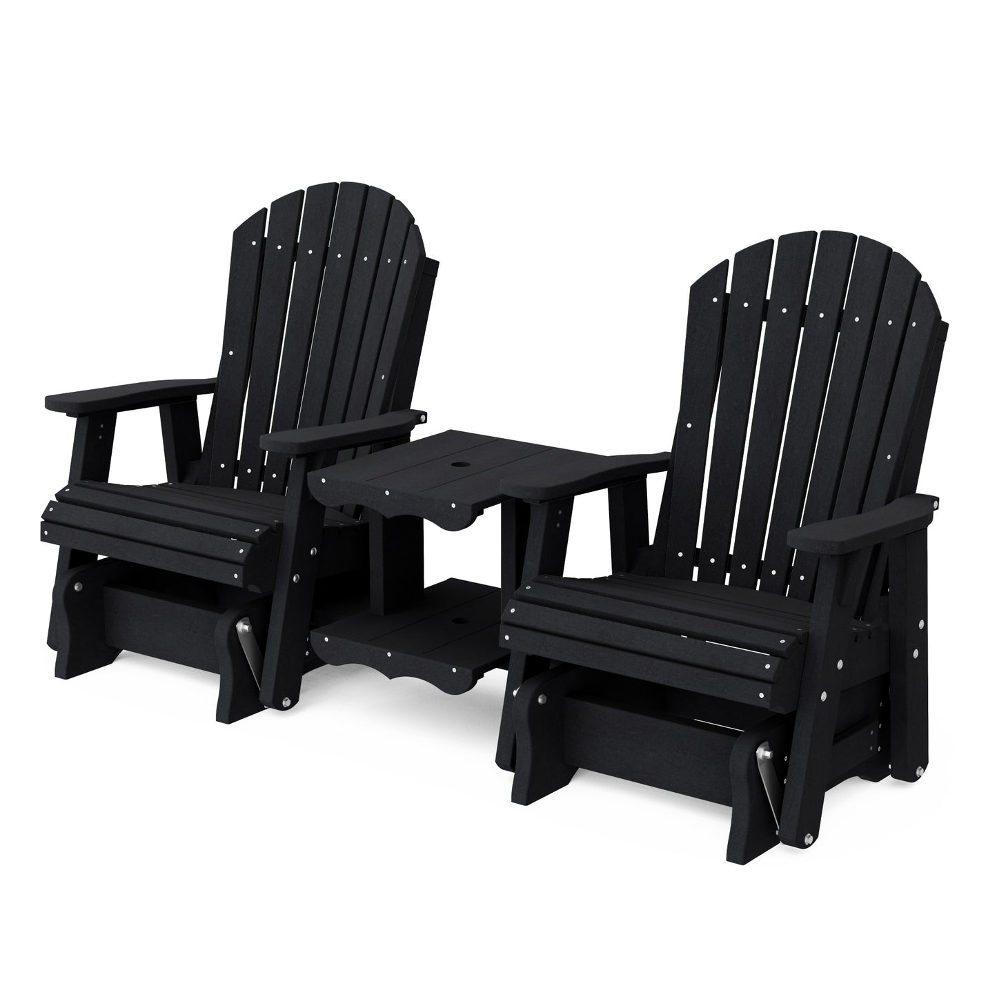 Heritage Adirondack Glider Chair Set with Center Table