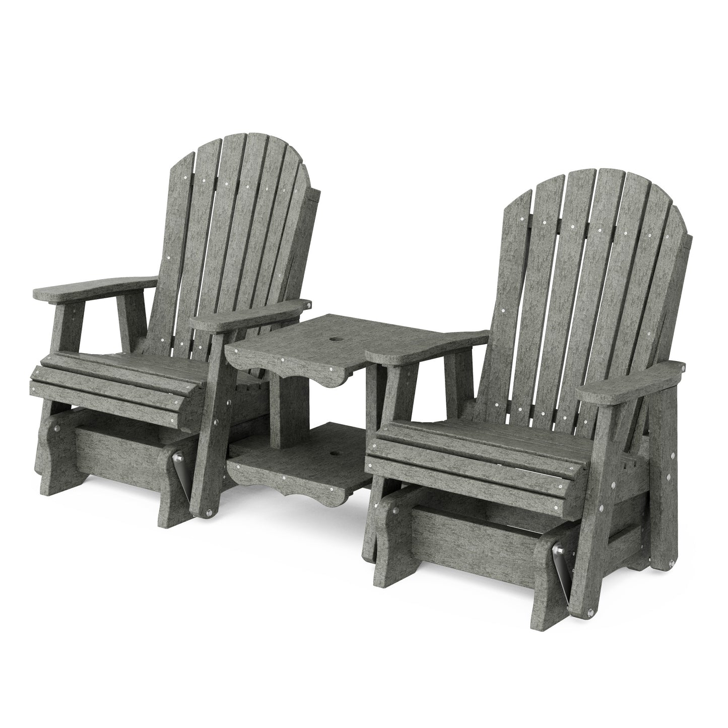 Heritage Adirondack Glider Chair Set with Center Table