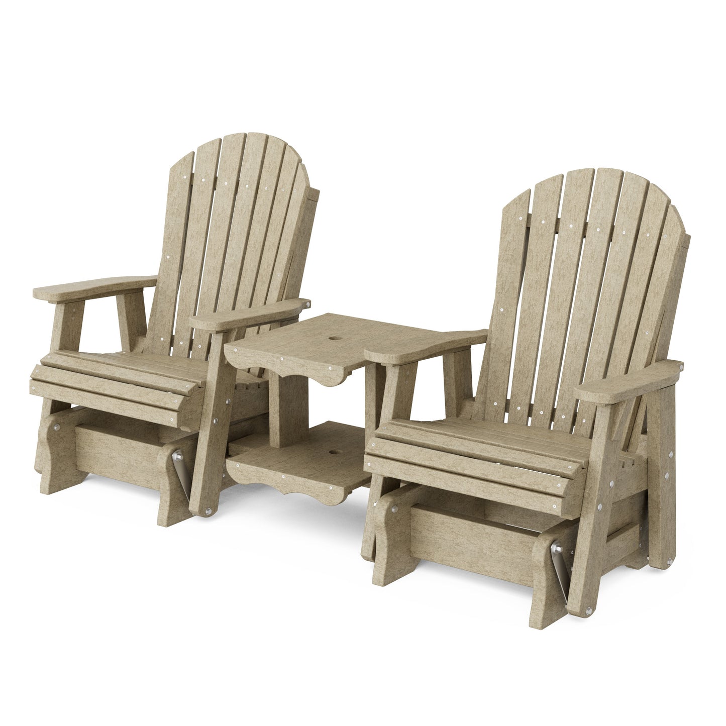 Heritage Adirondack Glider Chair Set with Center Table