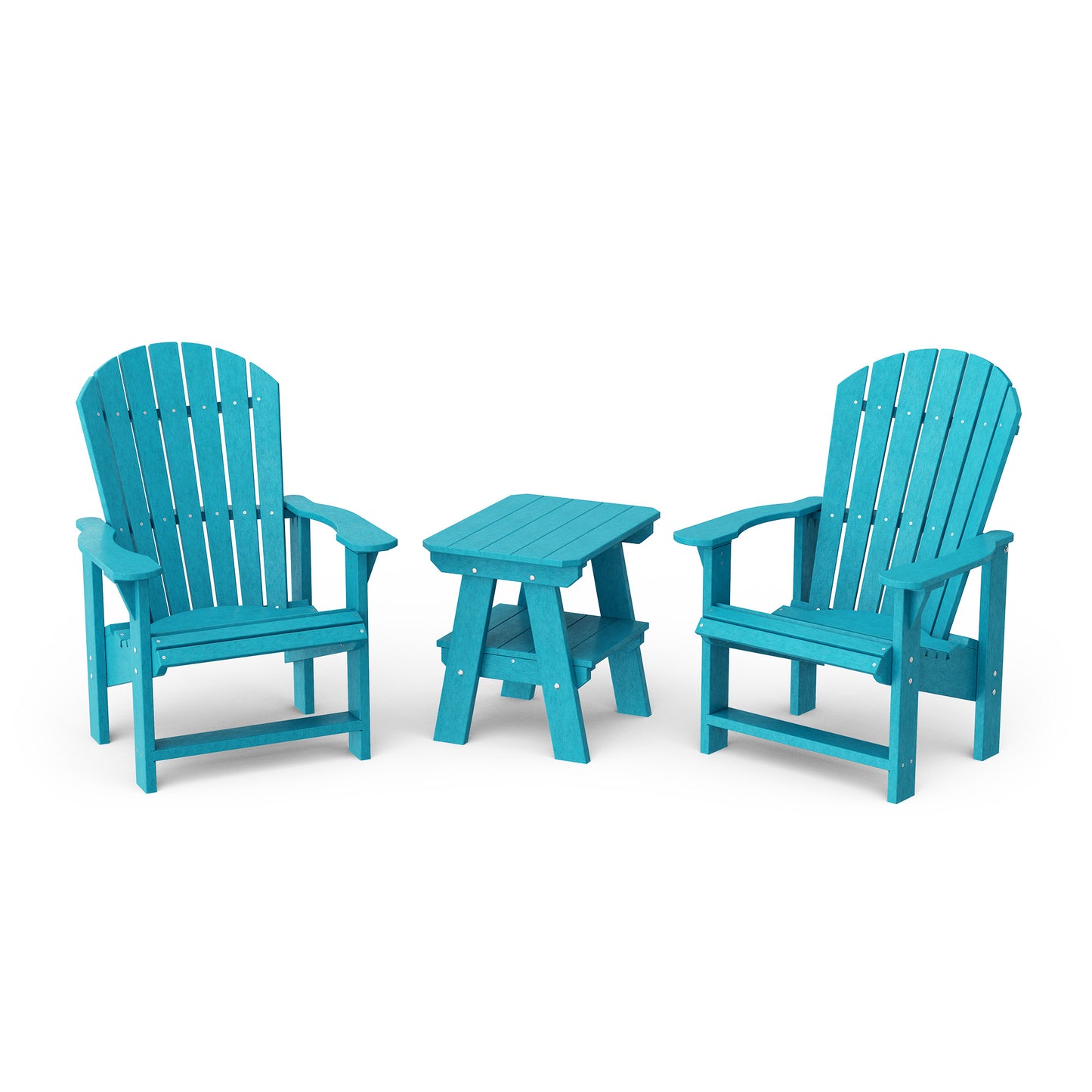 Heritage 3-Piece Upright Adirondack Chair Set with 22" Side Table