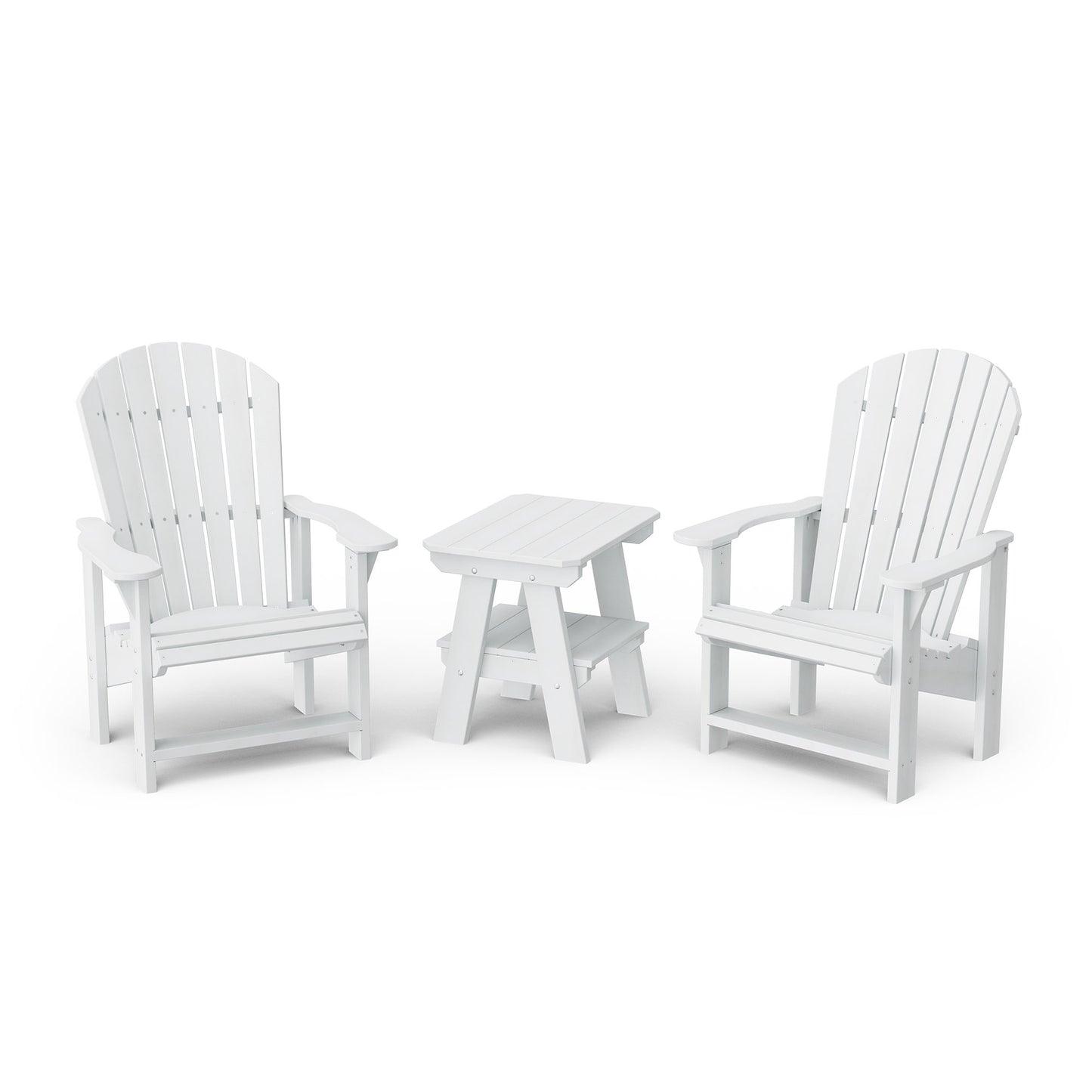 Heritage 3-Piece Upright Adirondack Chair Set with 22" Side Table