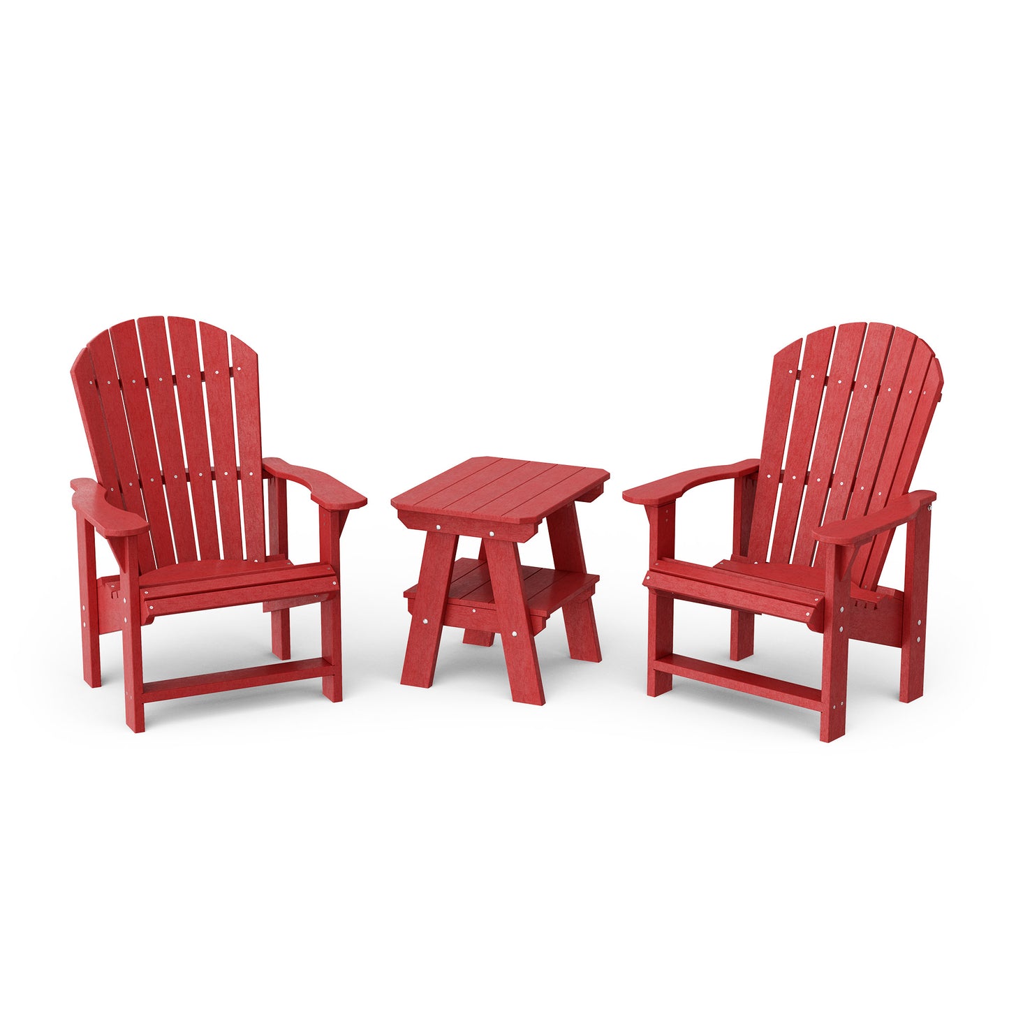 Heritage 3-Piece Upright Adirondack Chair Set with 22" Side Table