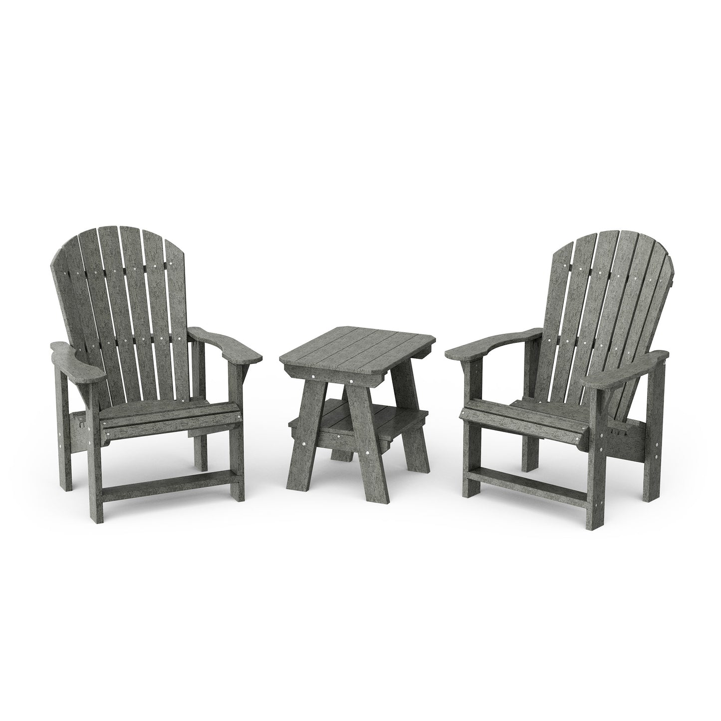 Heritage 3-Piece Upright Adirondack Chair Set with 22" Side Table