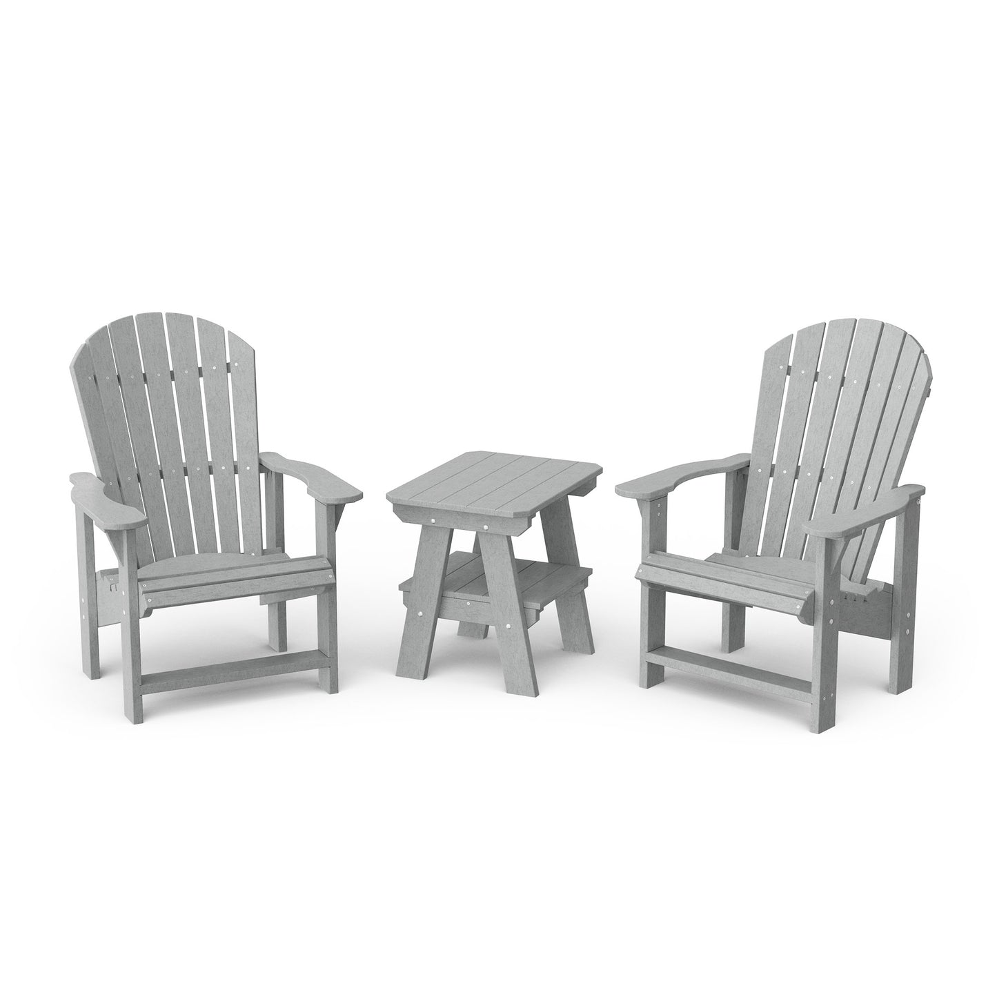 Heritage 3-Piece Upright Adirondack Chair Set with 22" Side Table