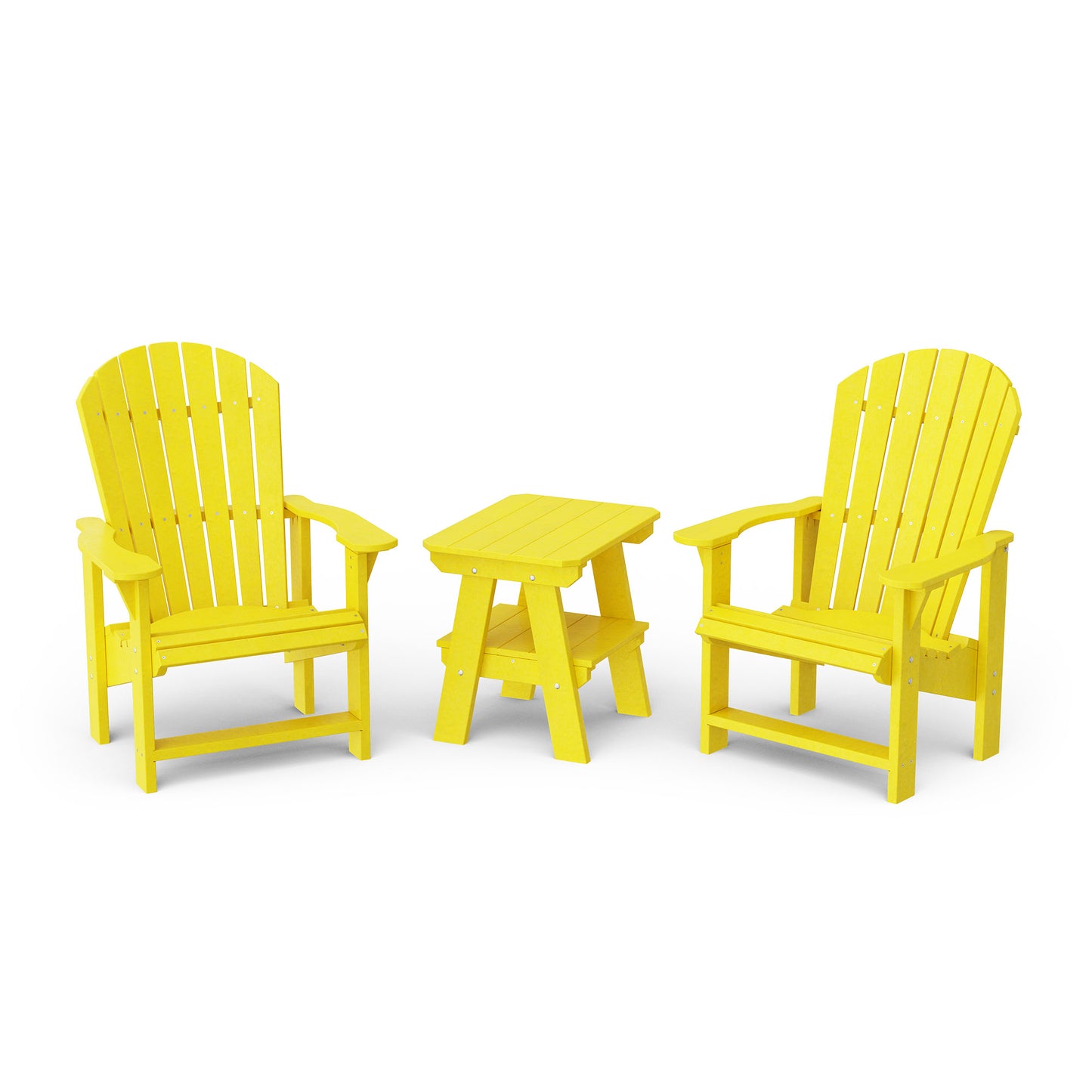 Heritage 3-Piece Upright Adirondack Chair Set with 22" Side Table