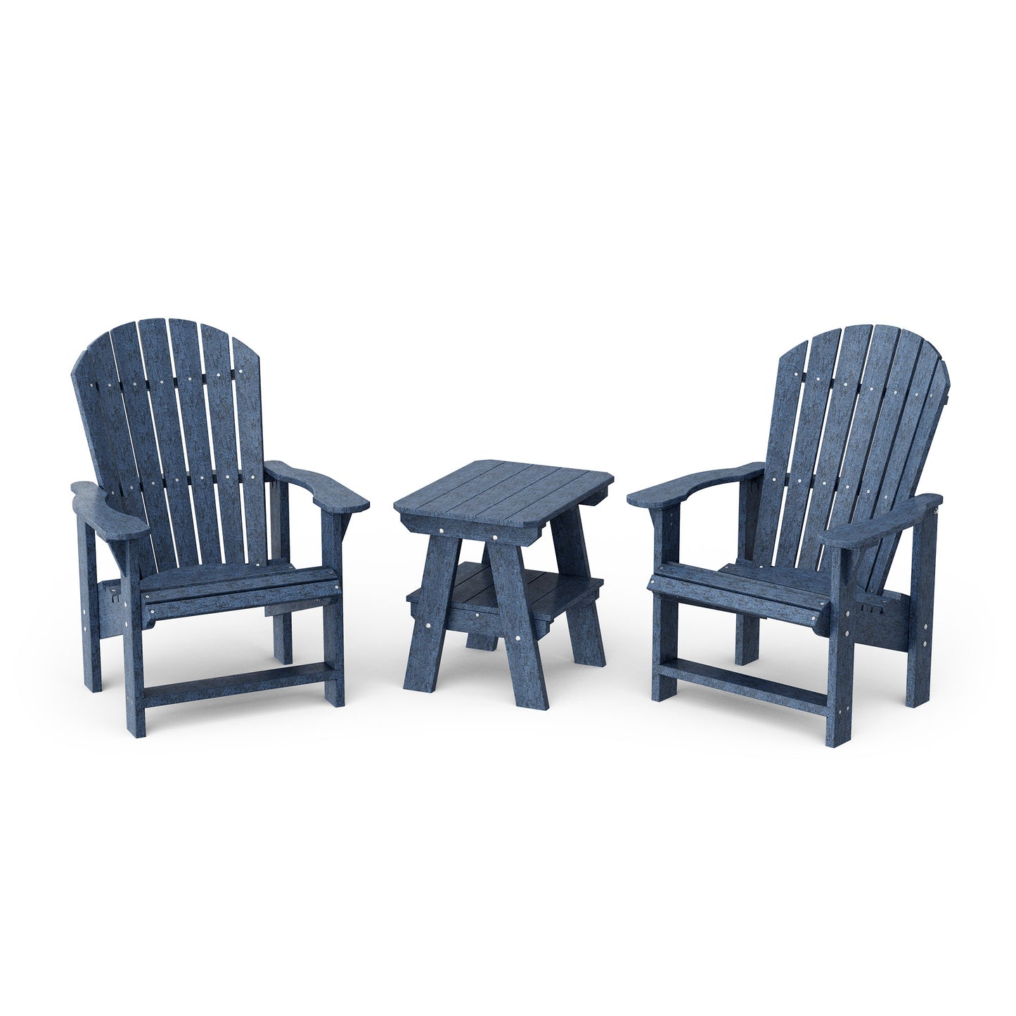 Heritage 3-Piece Upright Adirondack Chair Set with 22" Side Table