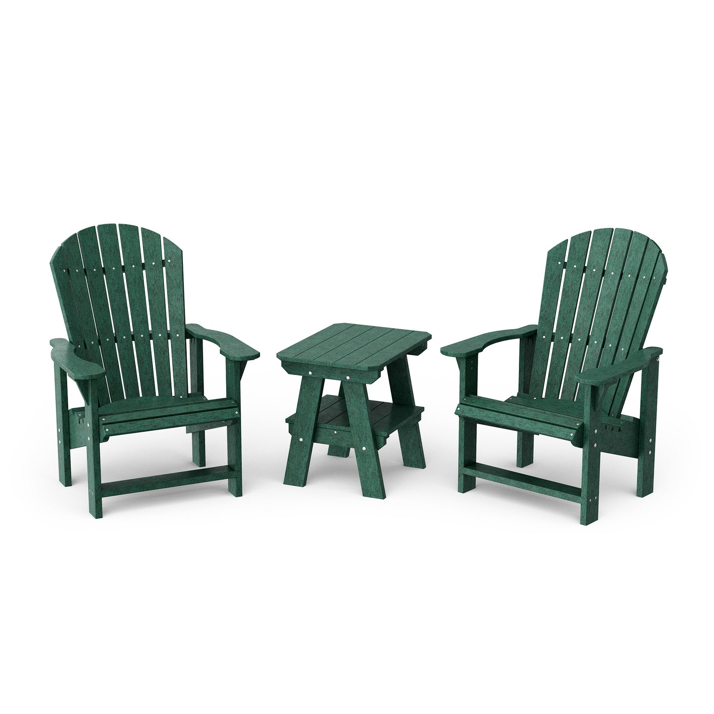 Heritage 3-Piece Upright Adirondack Chair Set with 22" Side Table