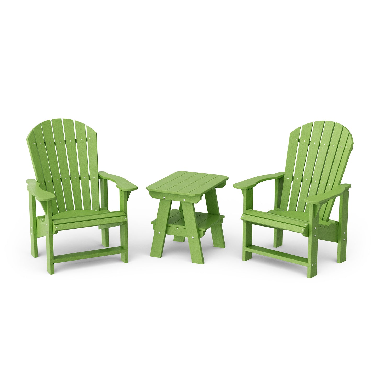 Heritage 3-Piece Upright Adirondack Chair Set with 22" Side Table