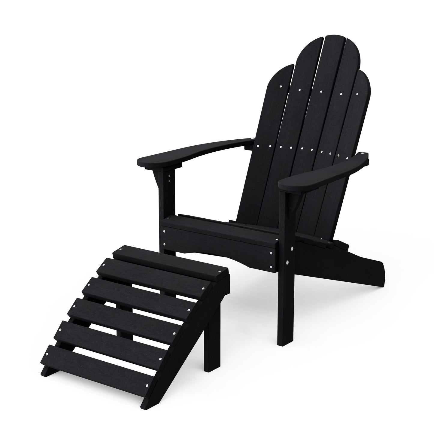 Classic Adirondack Chair with Ottoman Set