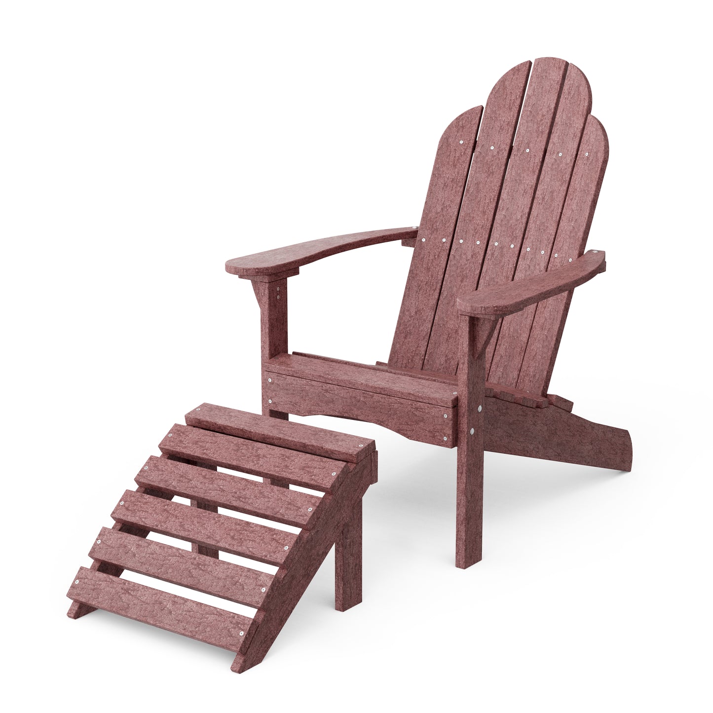 Classic Adirondack Chair with Ottoman Set