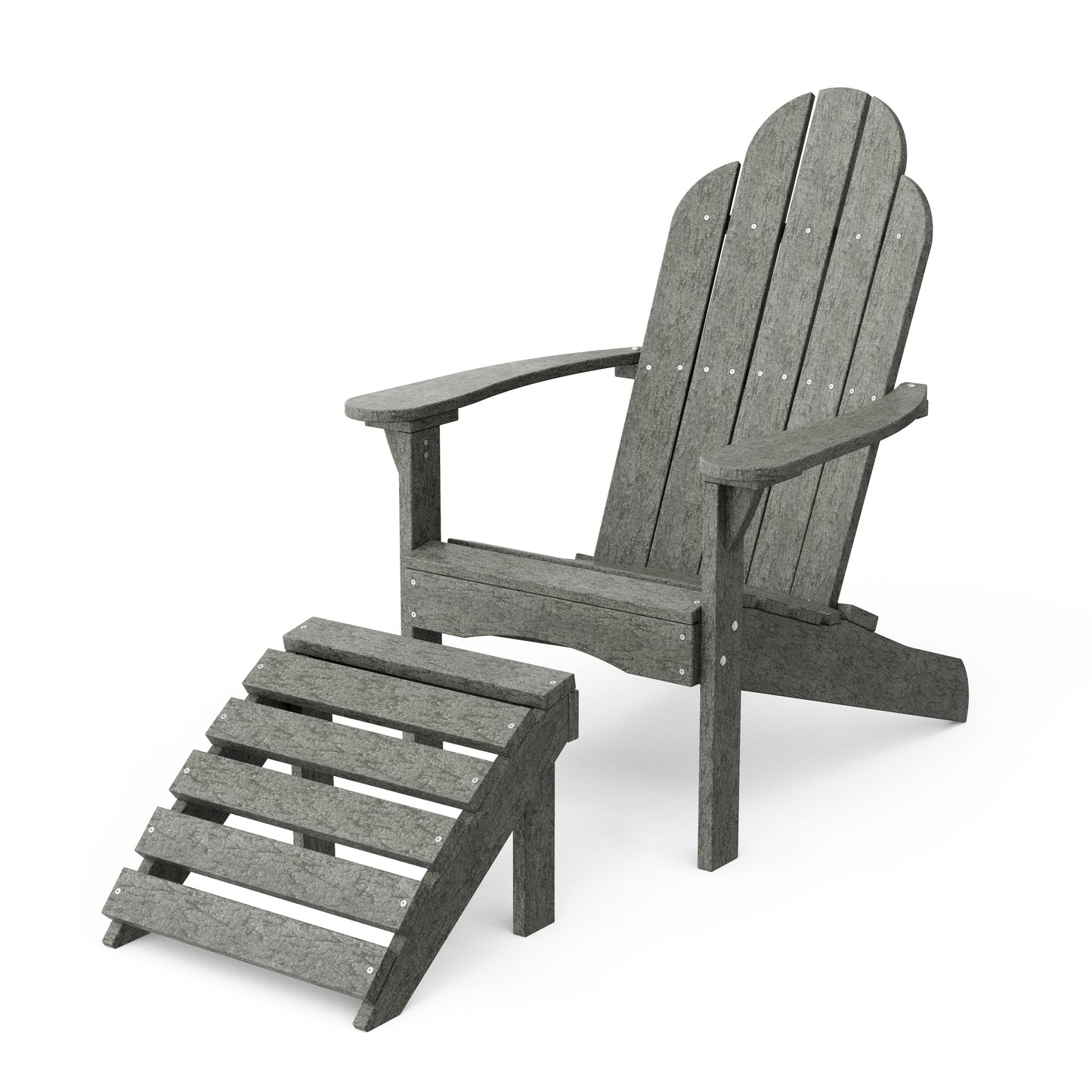 Classic Adirondack Chair with Ottoman Set