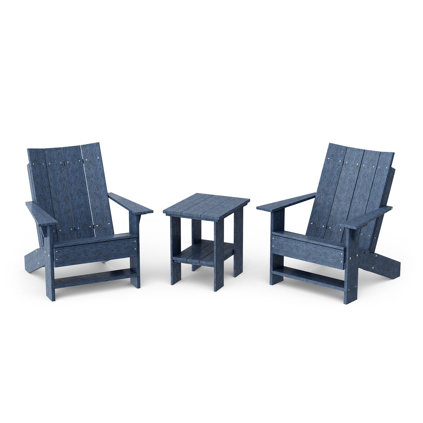 Contemporary 3-Piece Modern Adirondack Chair Set with Side Table