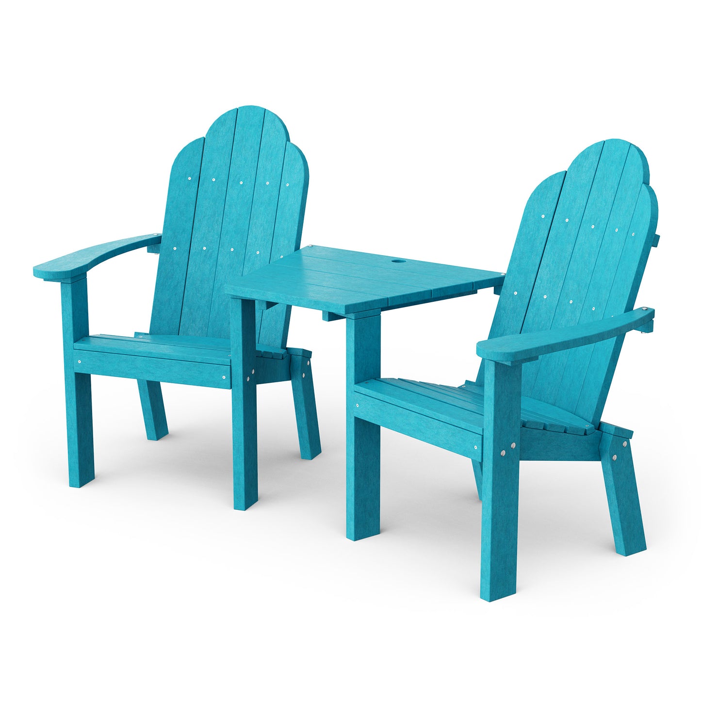Classic 3-Piece Adirondack Set with Angled Connecting Table