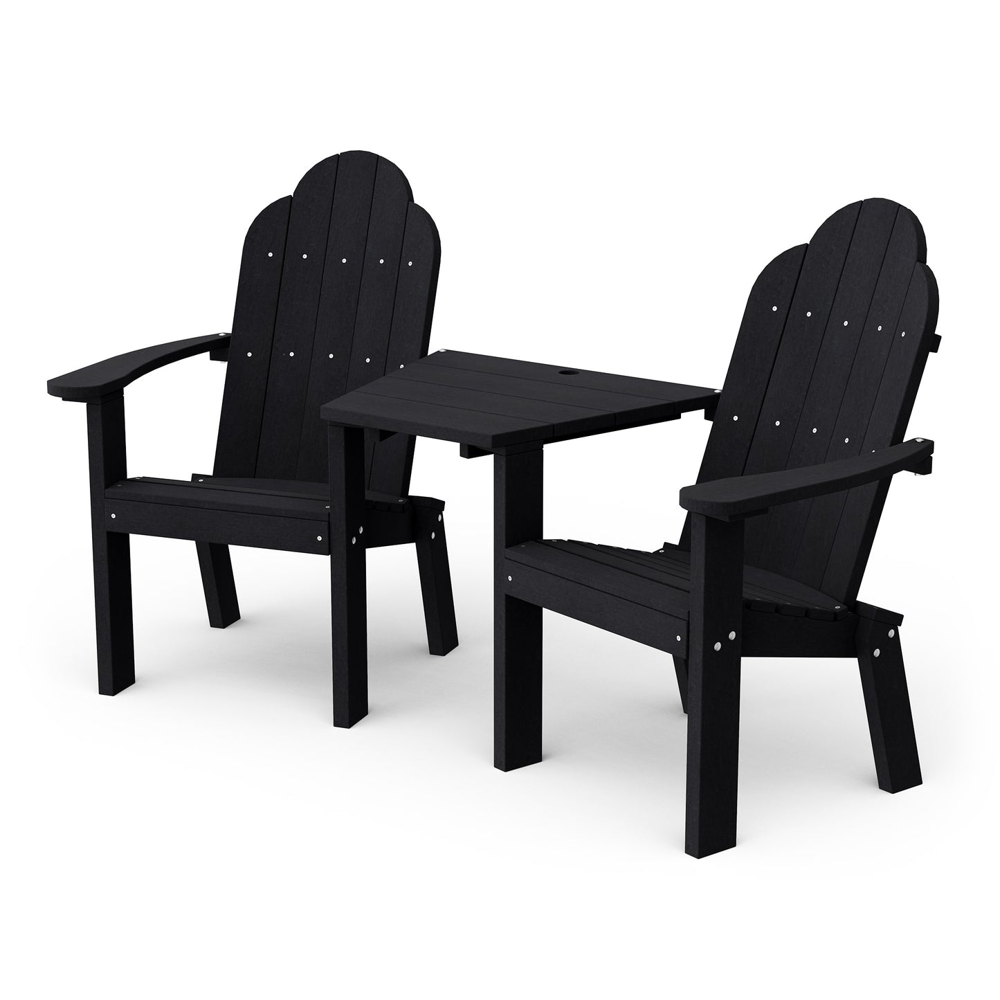 Classic 3-Piece Adirondack Set with Angled Connecting Table
