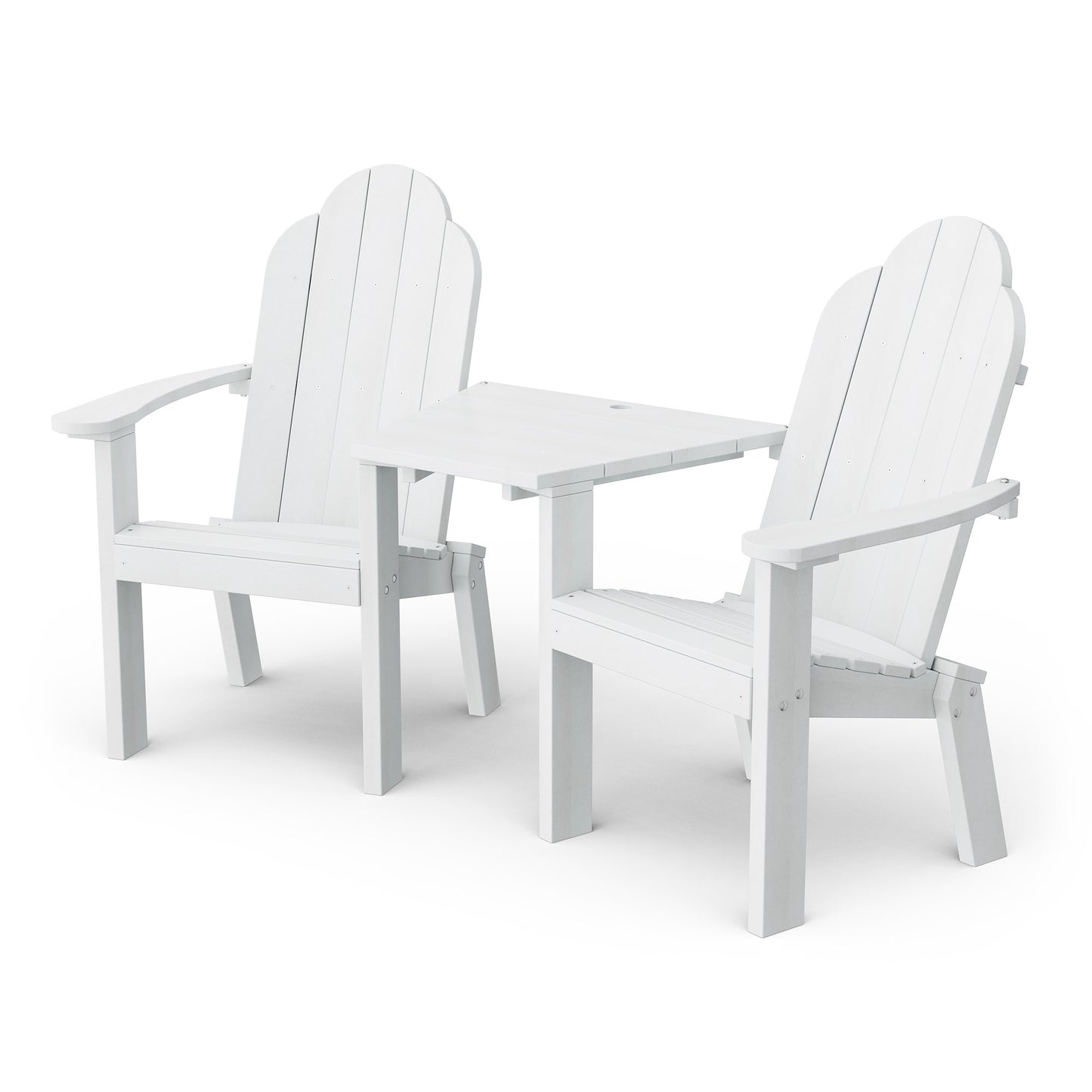 Classic 3-Piece Adirondack Set with Angled Connecting Table