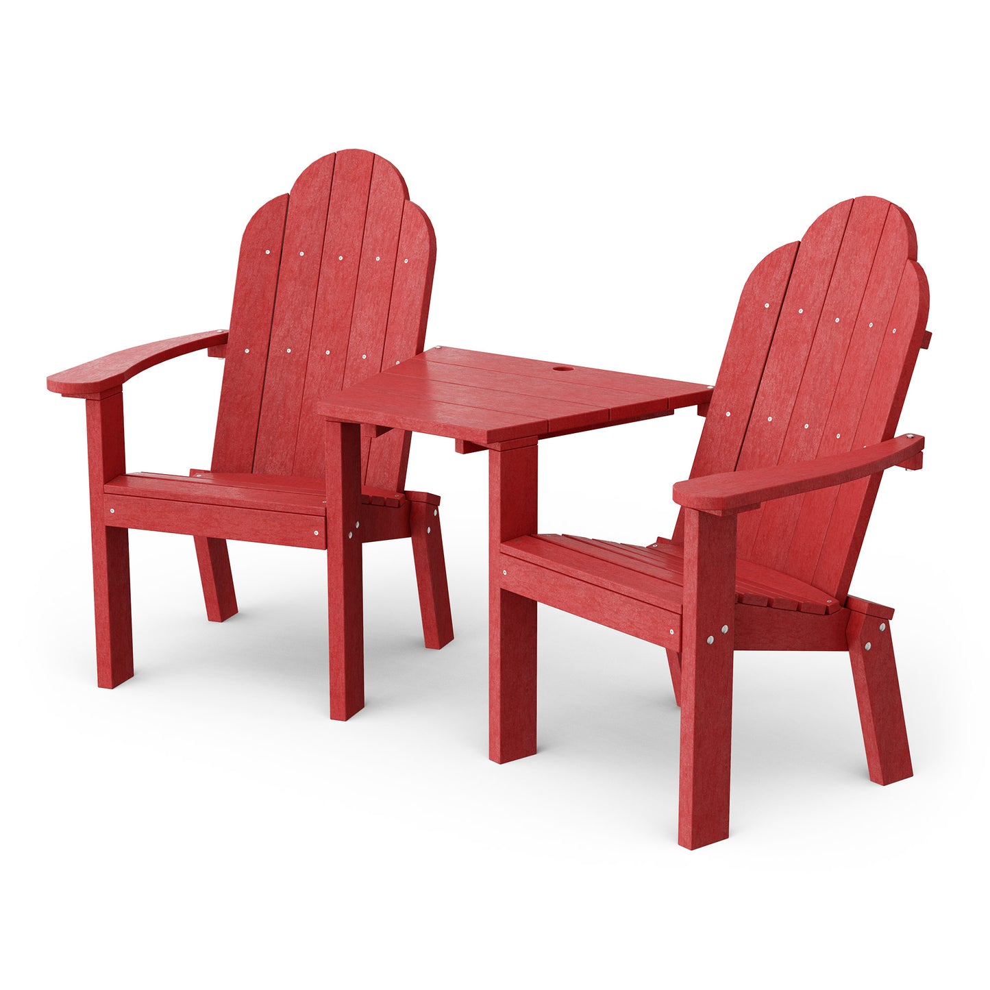 Classic 3-Piece Adirondack Set with Angled Connecting Table