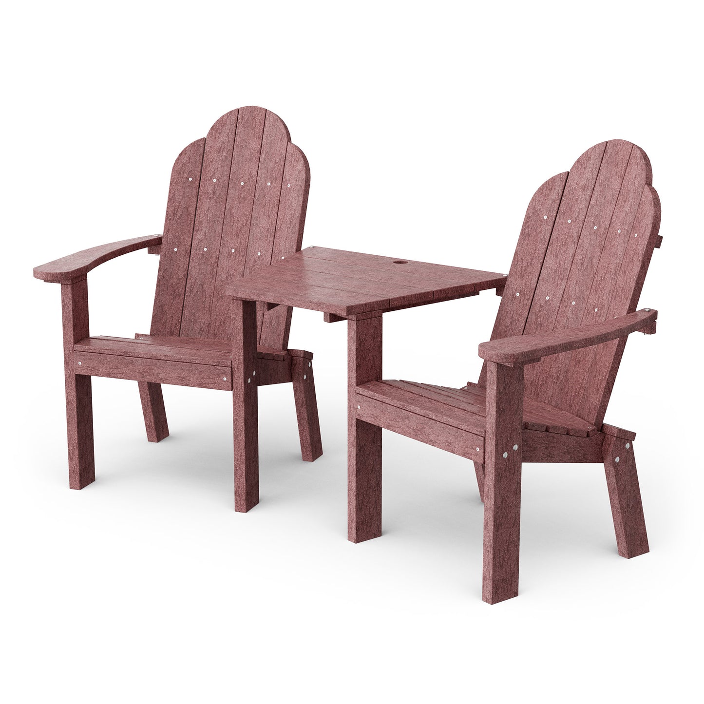 Classic 3-Piece Adirondack Set with Angled Connecting Table